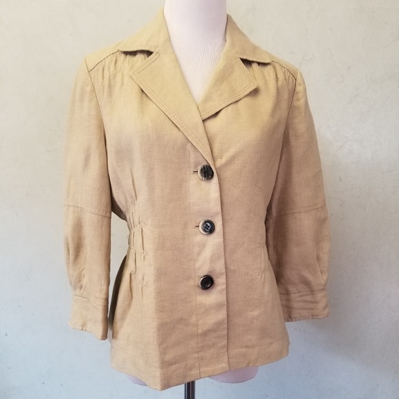 Kenneth Cole Reaction linen 3/4 sleeve blazer - Picture 1 of 5